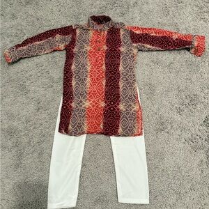 Indian / pakistani kids bandhani kurta set.